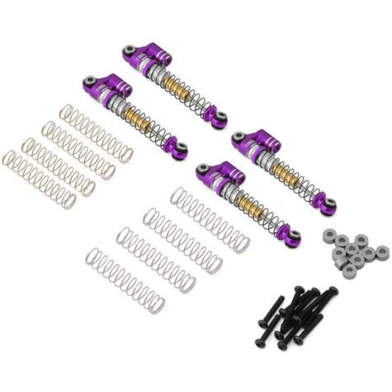 Treal Hobby FCX24 Threaded Double Barrel Aluminum Shocks (43mm (4) Purple