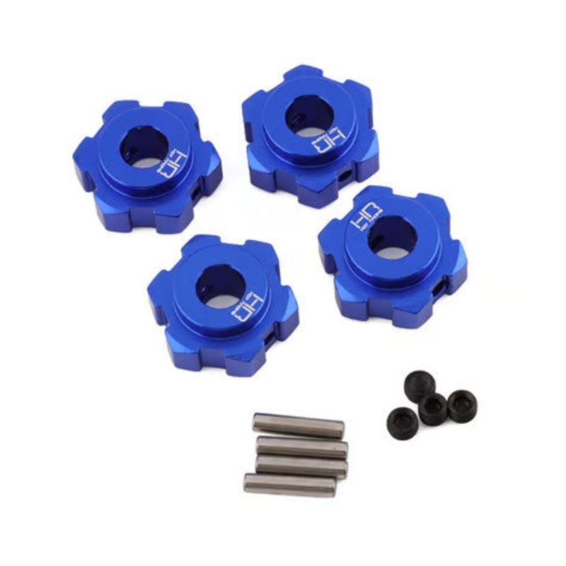 Hot Racing HRAMXX10X06 Aluminum 17mm Splined Hubs for Traxxas Maxx (Blue)