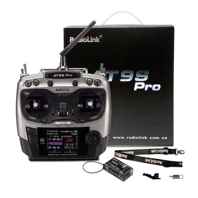 RadioLink AT9S PRO - 2.4G 12CH DSSS FHSS Mode2 Transmitter W/R9DS Receiver for RC Model Airplane Drones TX Only orange