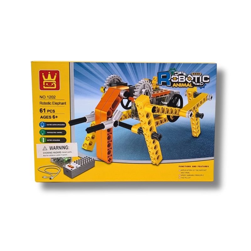 WANGE WAG1202 Robotic Elephant 61-Piece Motorized STEM Building Set
