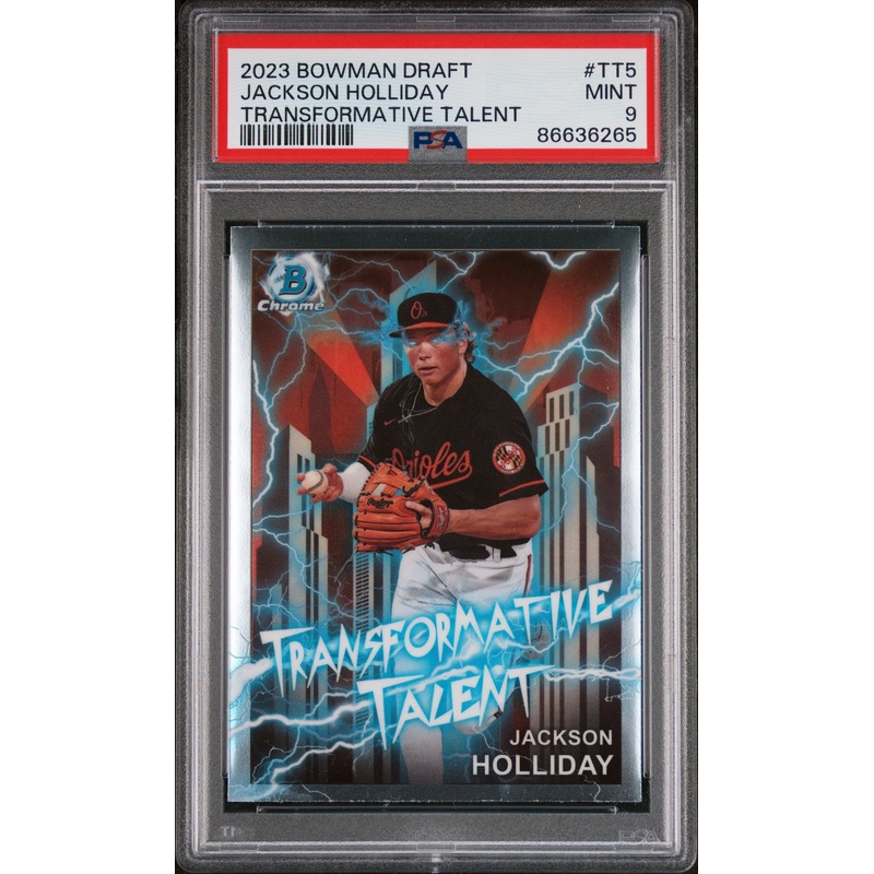 2023 BOWMAN DRAFT TRANSFORMATIVE TALENT JACKSON HOLLIDAY #TT5 - PSA 9 ROOKIE CARD