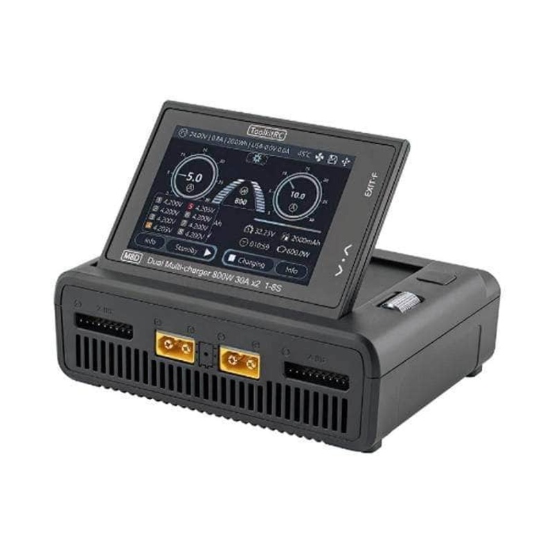 ToolkitRC M8D 1600W 50A 1-8S Touch-Screen Dual Channel DC Smart charger - XT60