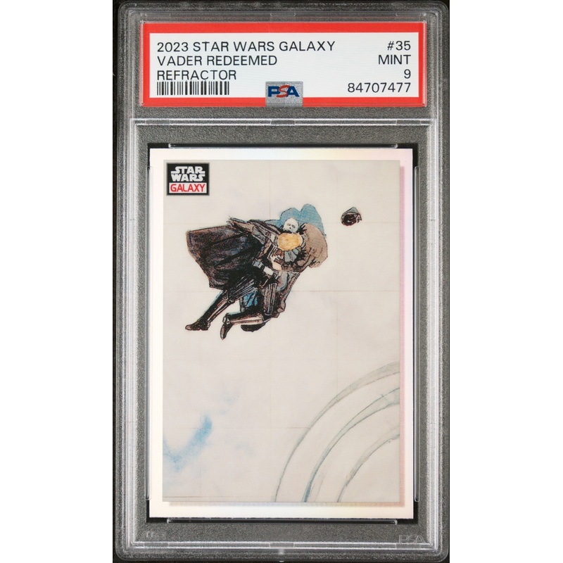 2023 TOPPS CHROME STAR WARS GALAXY VADER REDEEMED REFRACTOR #35 - PSA 9