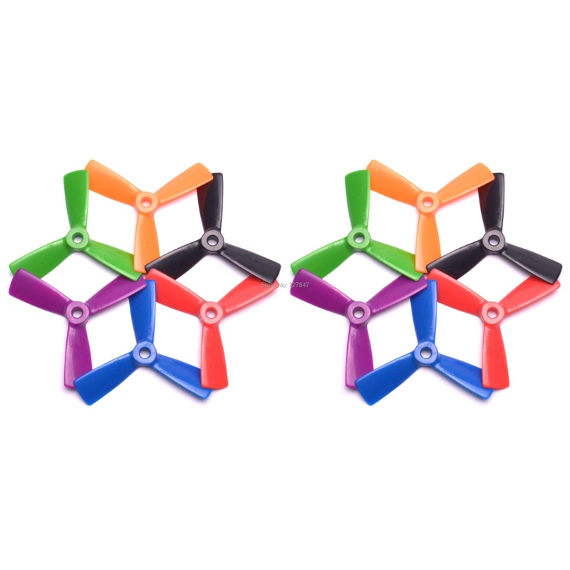 3045 3 blades Leaf Blade Propeller - 12 Pairs (6 color ) Prop CW /CCW for FPV Mini 130mm Quadcopter ZMR210 QAV250 Red