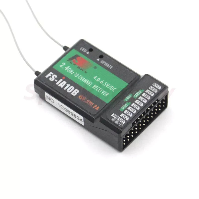 Flysky FS-iA10B 10CH 2.4GHz Receiver for RC Transmitter FS-i4 FS-i6 FS-i10 FS-i6S FS-iT4S FPV Drones Quadcopter Airplane Parts 1pc FS- iA10B