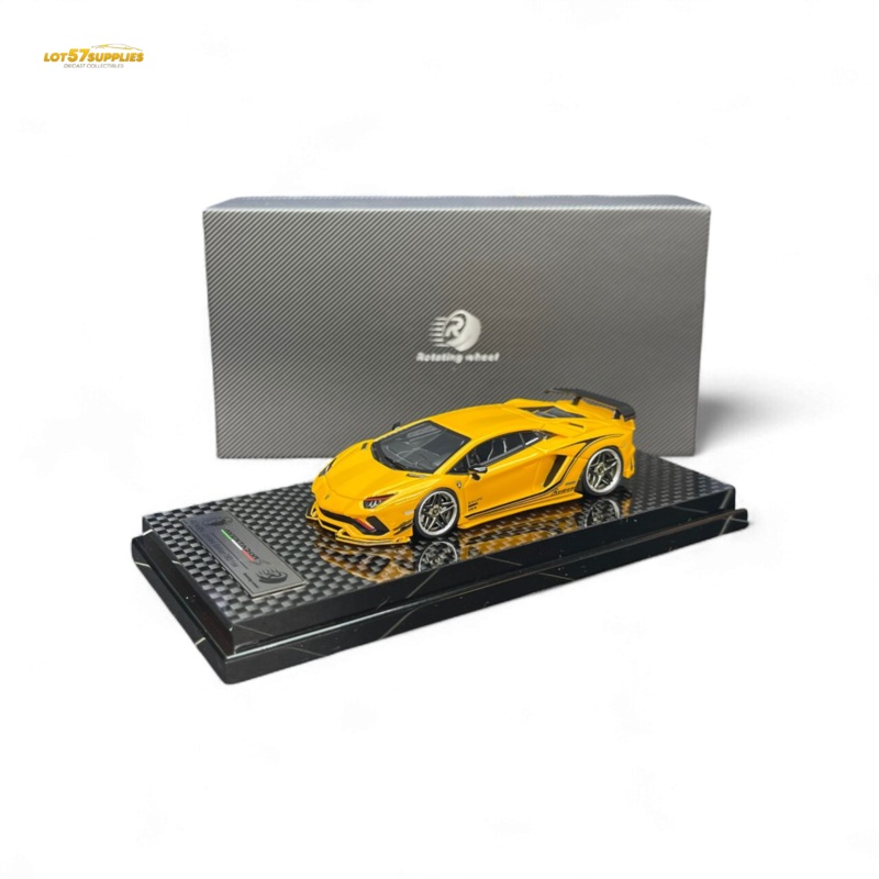 Rotating Wheel Lamborghini Aventador S Pearl Yellow 1:64