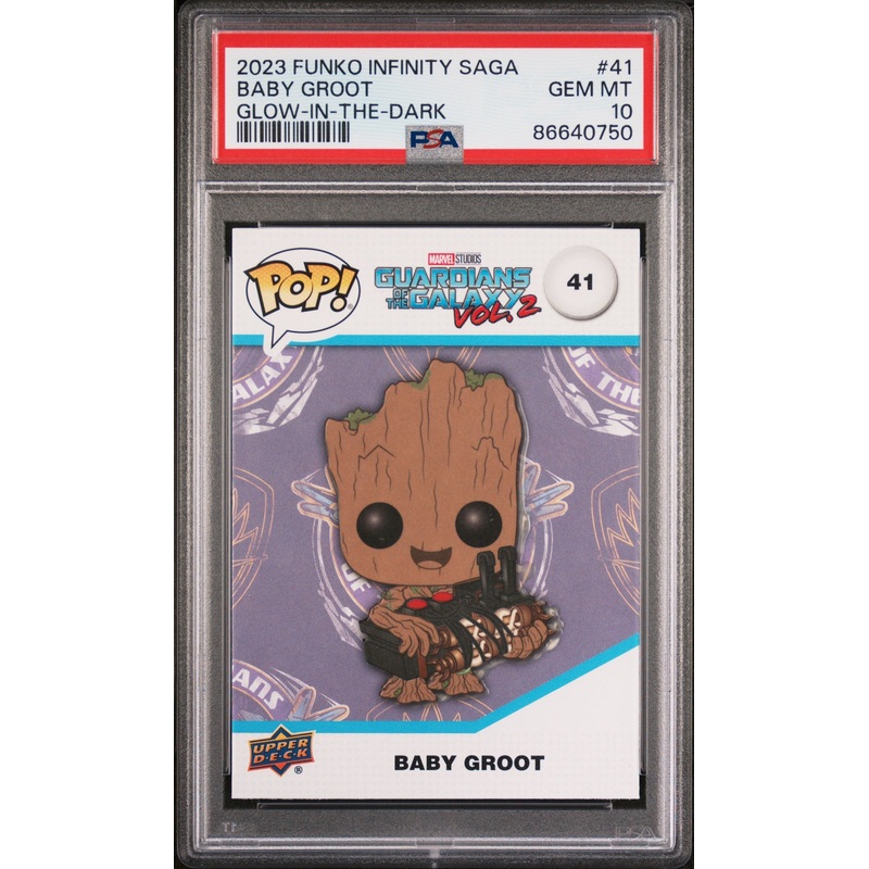2023 UPPER DECK FUNKO POP MARVEL BABY GROOT GLOWINTHEDARK #41 PSA 10