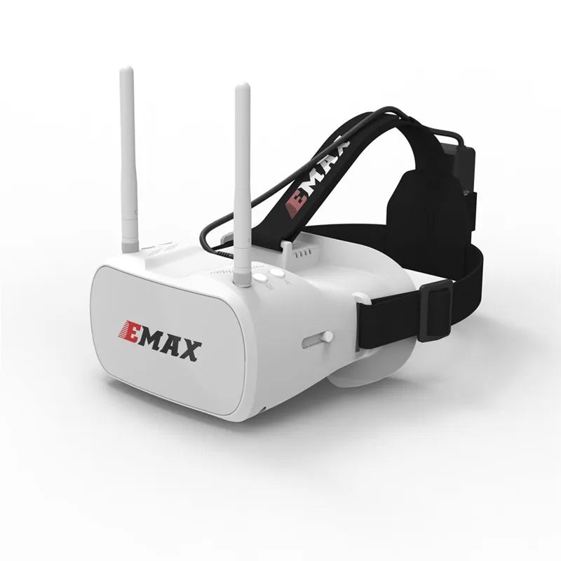 EMAX Tinyhawk 5.8G 48CH Diversity FPV Goggles - 4.3 Inches 480*320 Video Headset With Dual Antennas 4.2V 1800mAh Battery For RC Dr WHITE