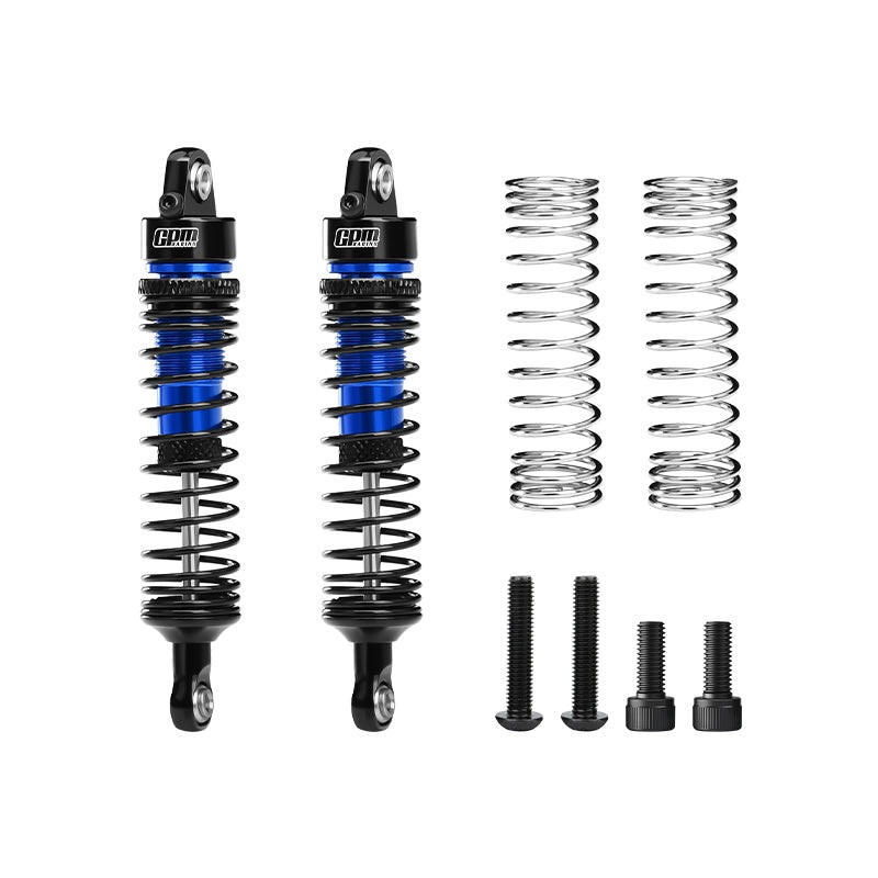 GPM RACING,ARRMA-QUAKE GROM 6061-T6 ALLOY FRONT/REAR ADJUSTABLE PROGRESSIVE SPRING SHOCK 71MM MQM071F/R BLUE