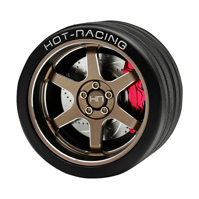 Hot Racing HRASW49TS24 Aluminum TE37 Steering Wheel, FlySky NB4 Transmitter, Bronze