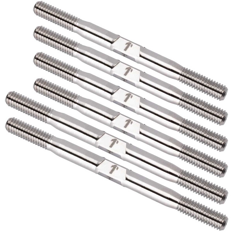 1up Racing Pro Duty Titanium Turnbuckle Set - TLR 22X Raw Titanium