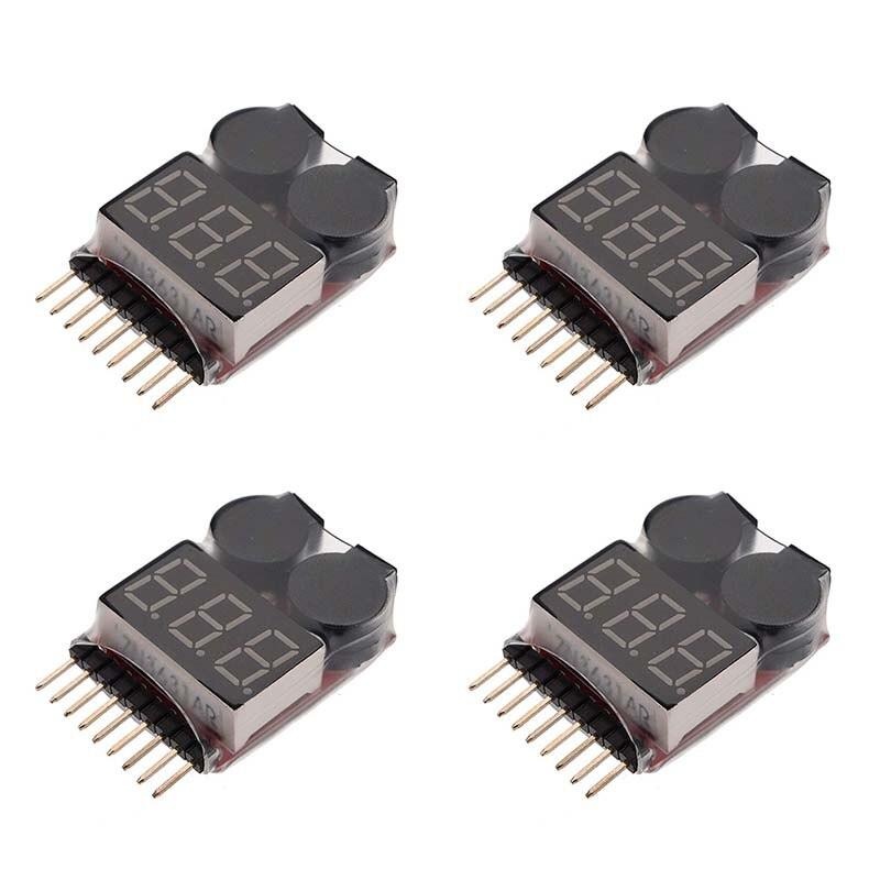 BX100 1S-8S Battery Voltage Meter Tester - Lipo Battery Monitor Buzzer Alarm Indicator For 3.7v 7.4v 11.1v RC Drone Helicopter Drone Battery 1PCS