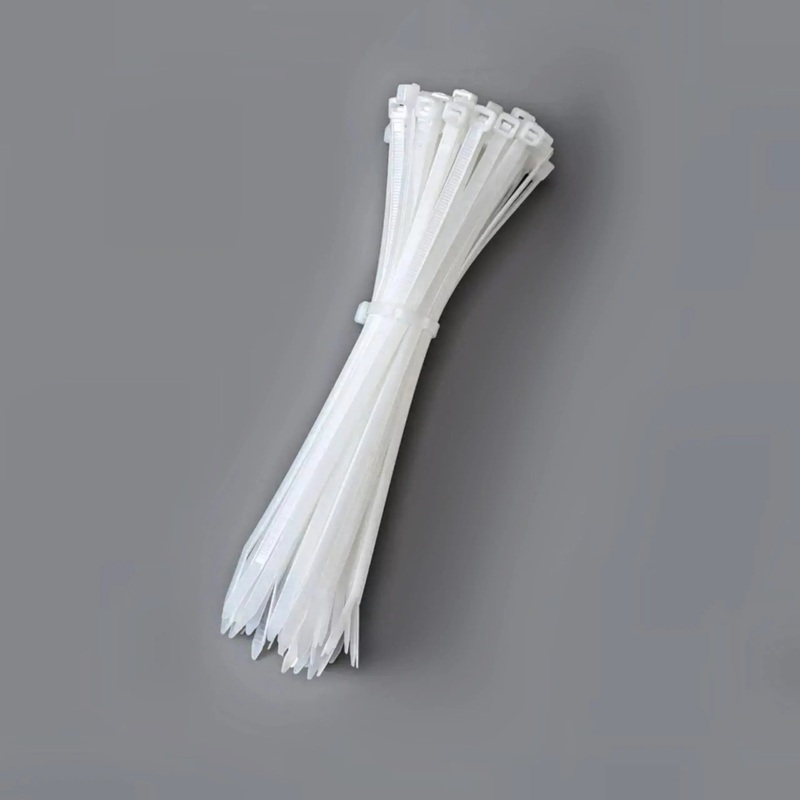 Self Locking Adjustable Nylon Cable Ties | Zip Ties (White) 100pcs - 150mm