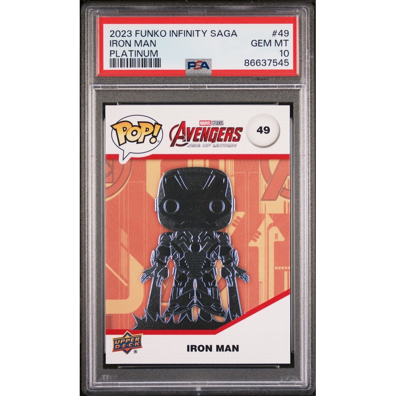 2023 UPPER DECK FUNKO POP MARVEL IRON MAN PLATINUM #49 PSA 10