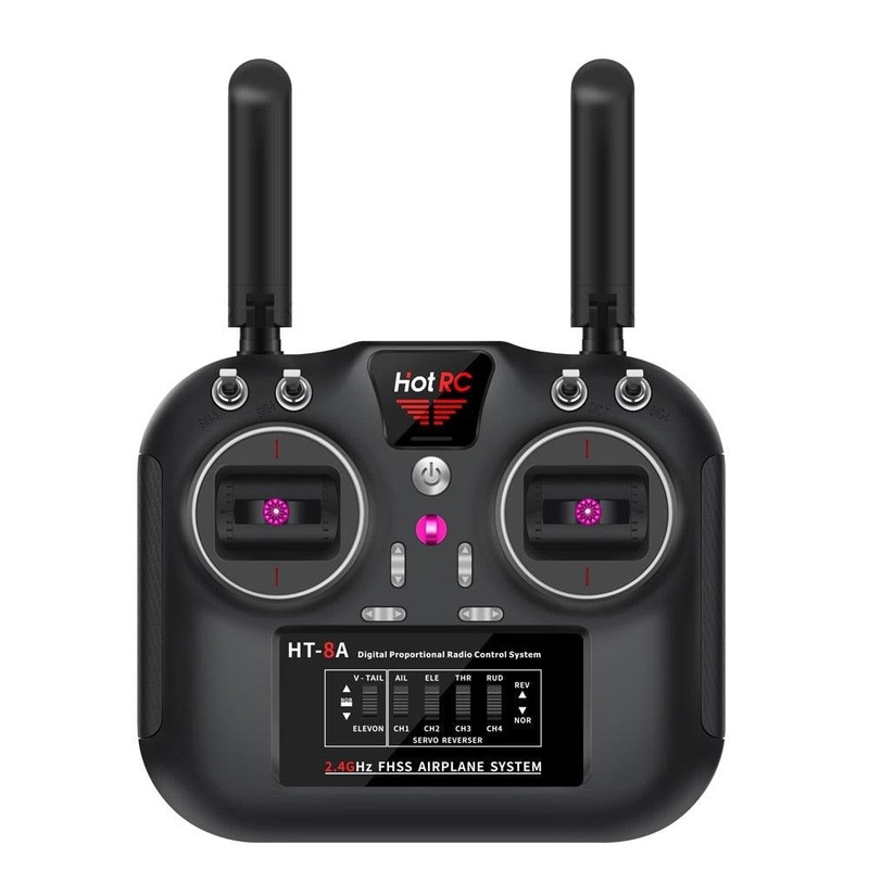 Hotrc HT-8A 2.4G 8CH RC Transmitter FHSS & 8CH Receiver With Box For FPV Drone Rc Airplane Helicopter Mode2 only TX