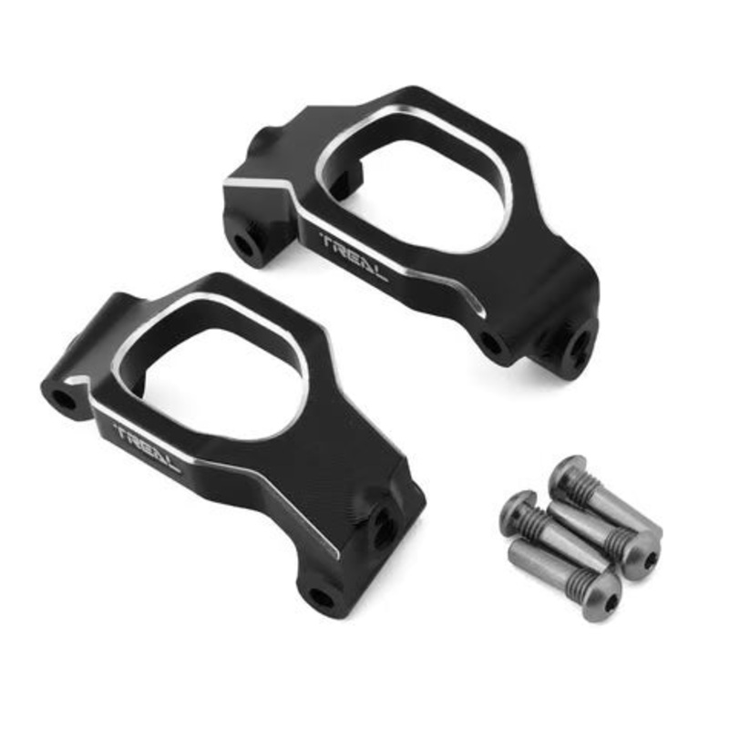 Treal Hobby CNC Aluminum Front C-Hub Carriers for Traxxas Maxx (2) Black