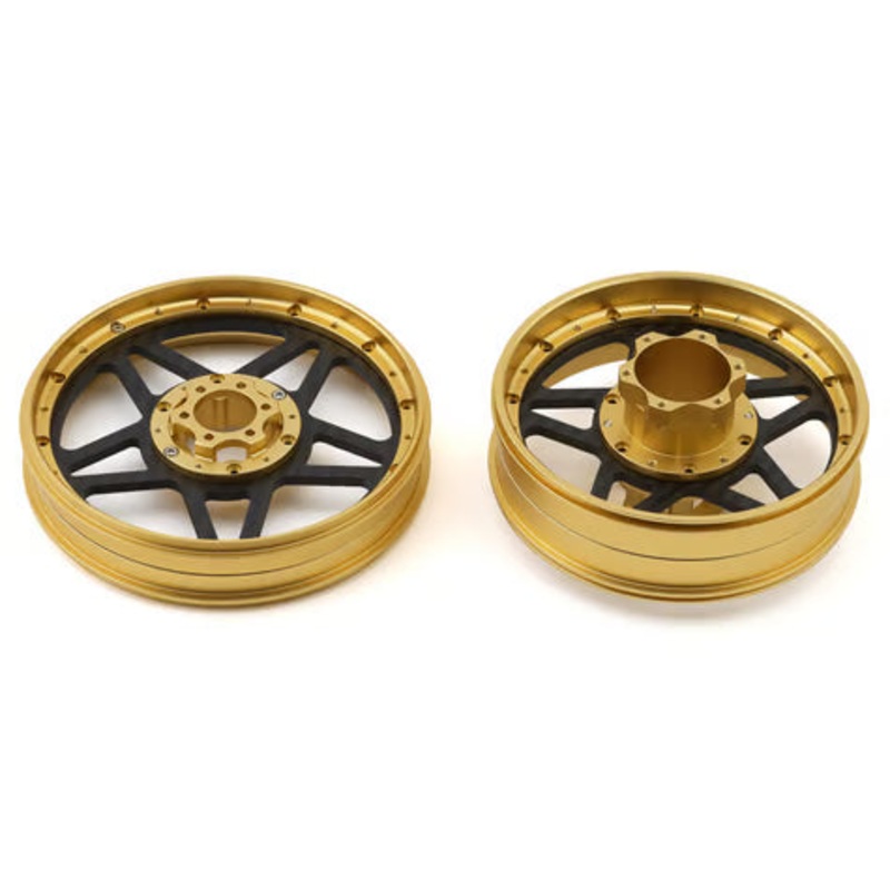 Treal Hobby Losi Promoto MX CNC Aluminum Wheel Set w/Carbon Spokes Gold