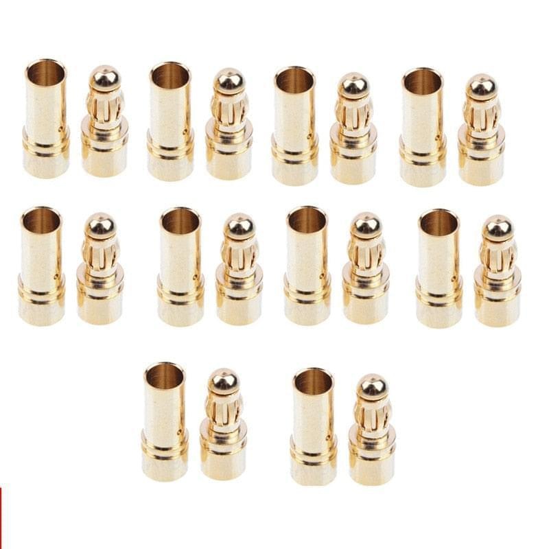 20 / 40pcs 3.5mm Gold Bullet Banana Connector Plug For RC ESC Battery Motor RC Drone Airplane Cat Boat (10/20 pair) 10 pair