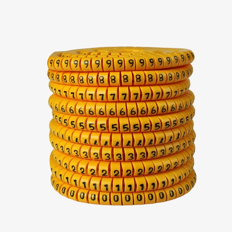 Cable Marker 10.0 sq mm PVC Ferrules Numbers 0-9 (each 100) - Self Locking
