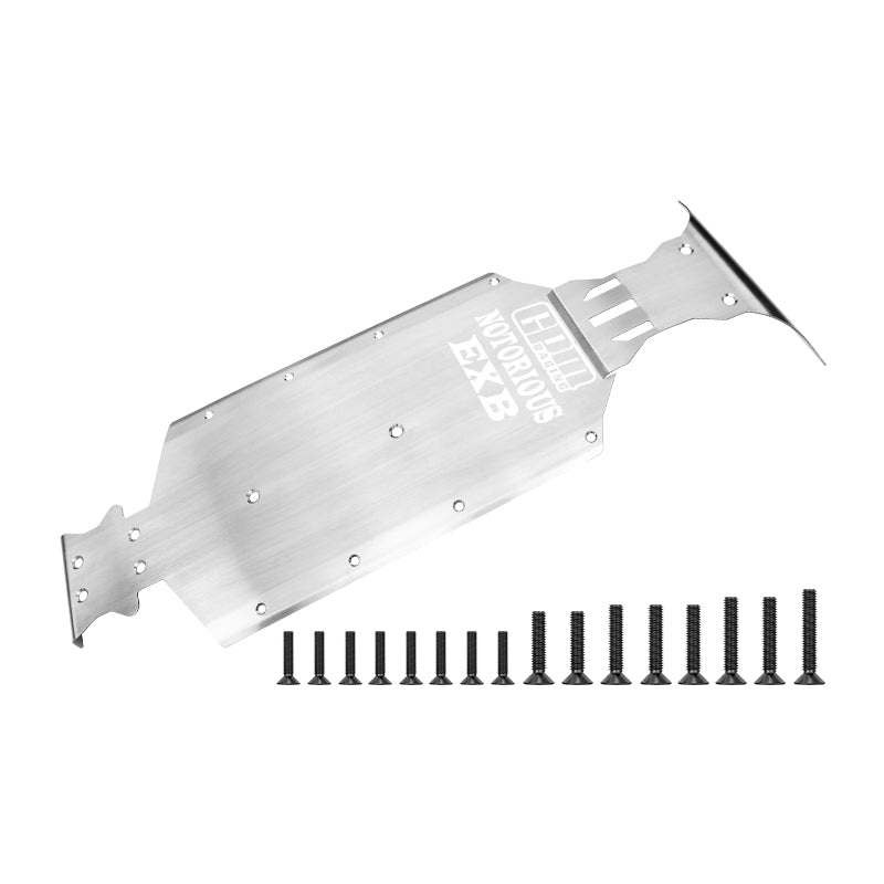 GPM RACING,ARRMA-NOTORIOUS STAINLESS STEEL INTEGRATED CHASSIS SKID KIT MNV6333 ORIGINAL COLOR