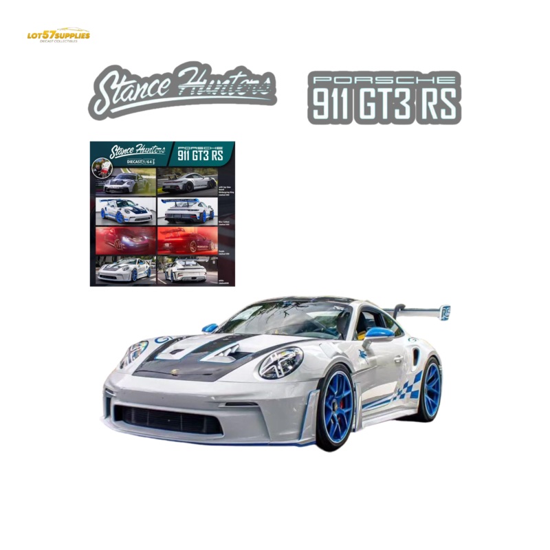 (Pre-Order) Stance Hunters Porsche 911 GT3 RS White 1:64