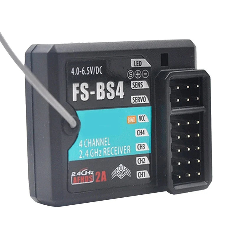 Flysky FS-BS4 Receiver With Gyro Stabilization System For Flysky FS-IT4S / FS-GT5 RC Car Boat Accessories Parts light blue black