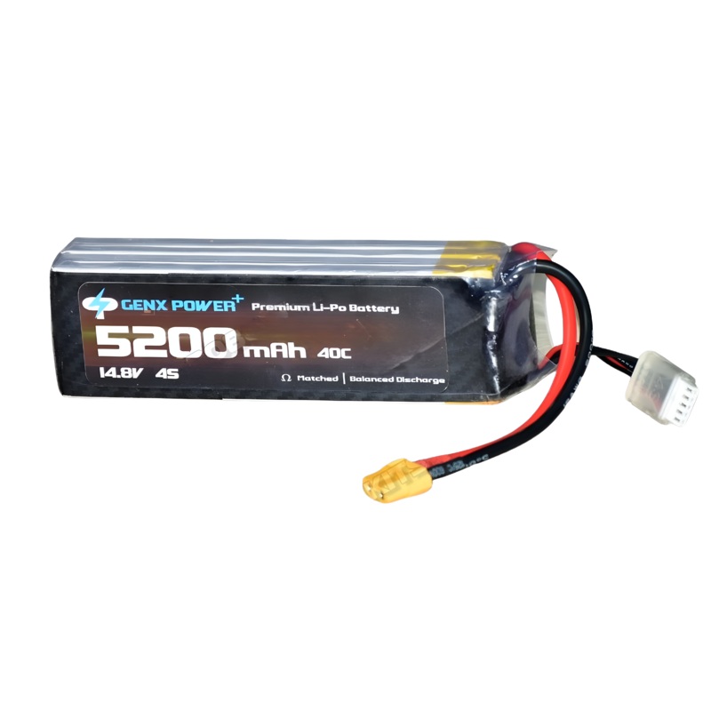 GenX 14.8V 5200mAh 4S 40C Premium Lithium Polymer Battery Pack