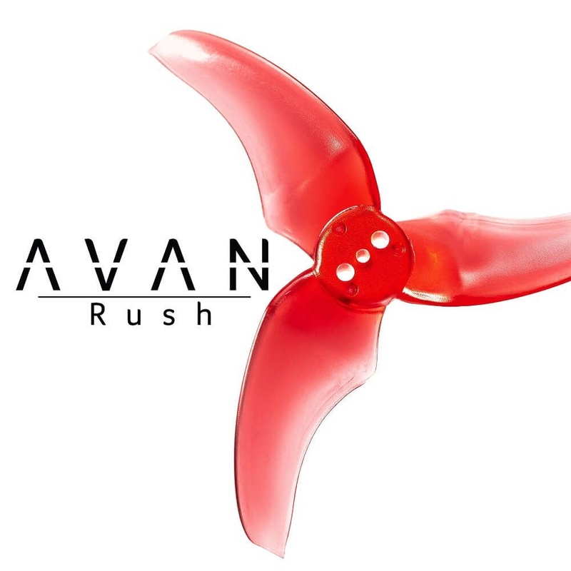 2.5 inch AVAN Rush/Scimitar 3 Blade Propeller (set of 4) Red