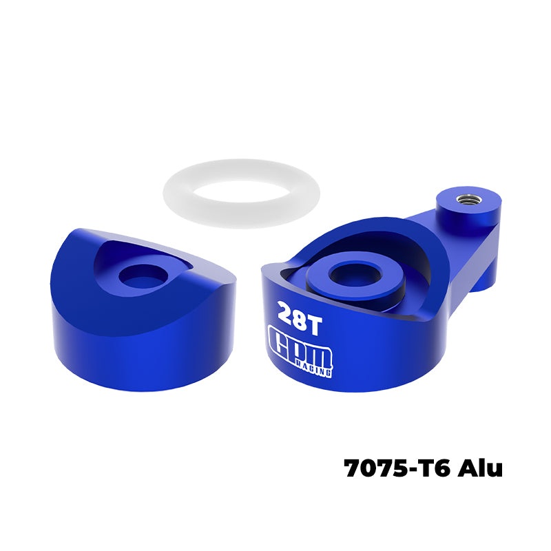 GPM RACING,AXIAL-SCX30 7075-T6 ALLOY STEERING HORN 28T (SERVO SAVER) SCX30/28TSH BLUE