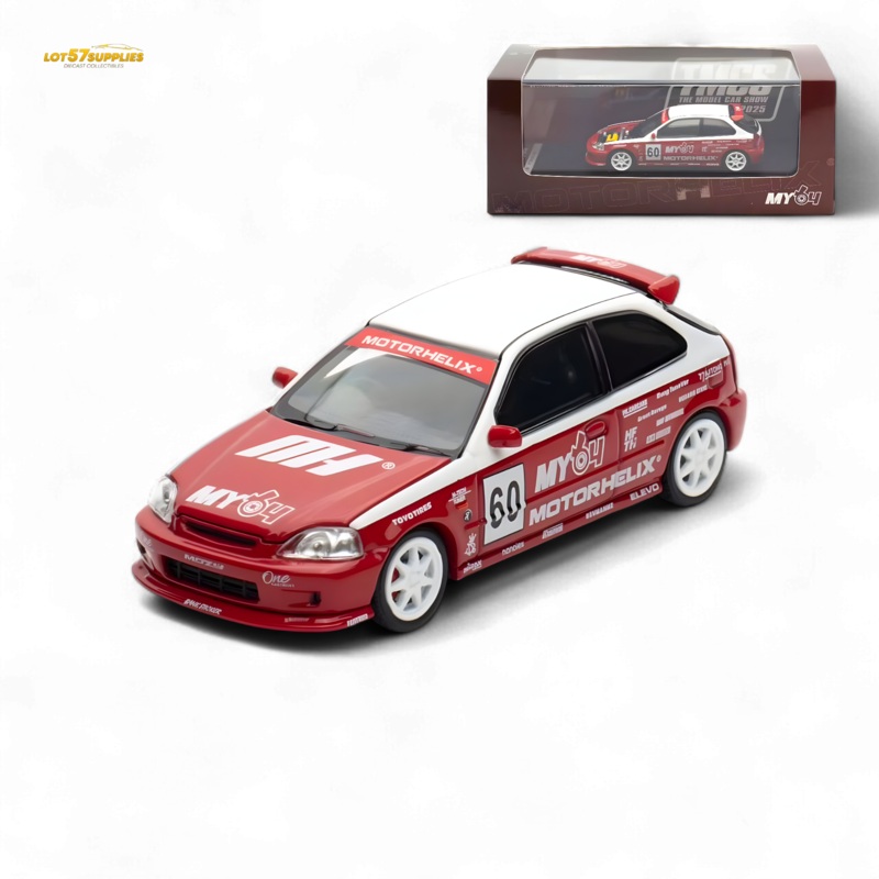 Motorhelix Honda Civic EK9 White Red 1:64