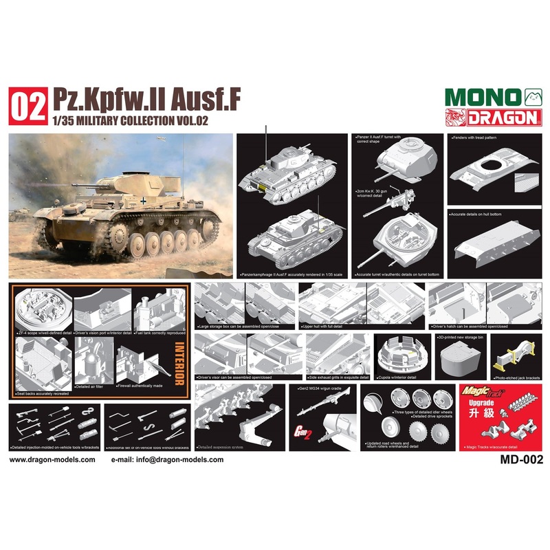 Dragon X MONO MD002 1/35 Panzerkampfwagen II Ausf. F Afrika Corps