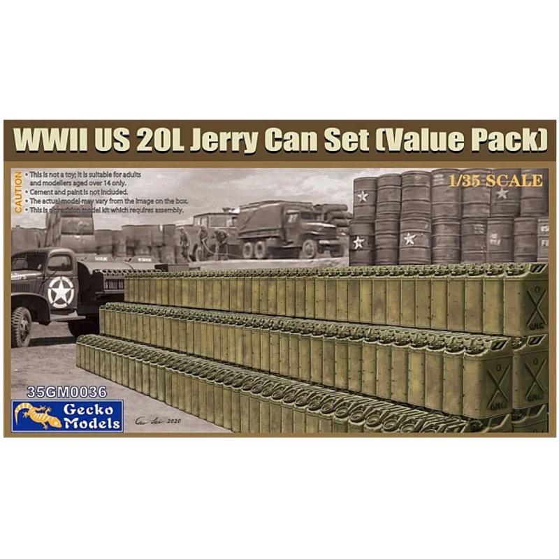 Gecko Models 35GM0036 1/35 WWII US 20L Jerry Can Set (Value Pack)