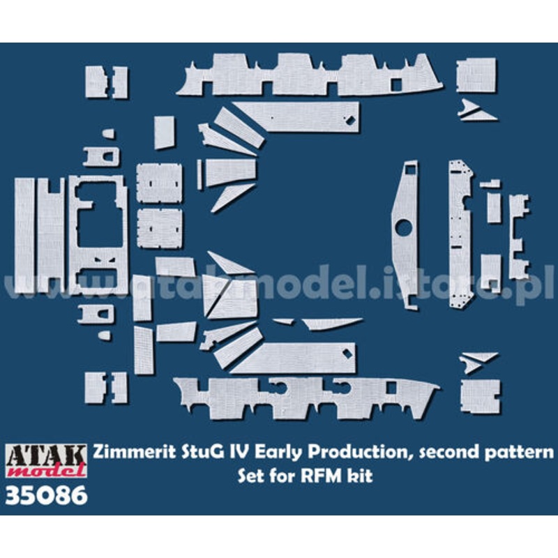 ATAK 35086 1/35 Zimmerit StuG IV early Production, 2nd pattern-RFM