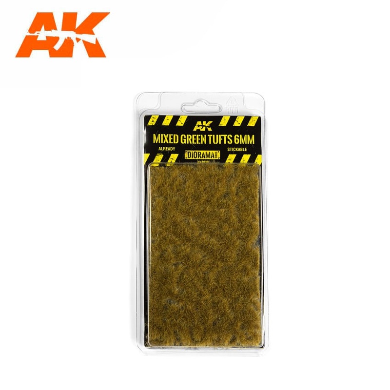 AK Interactive 8119 Mixed Green Tufts- 6mm