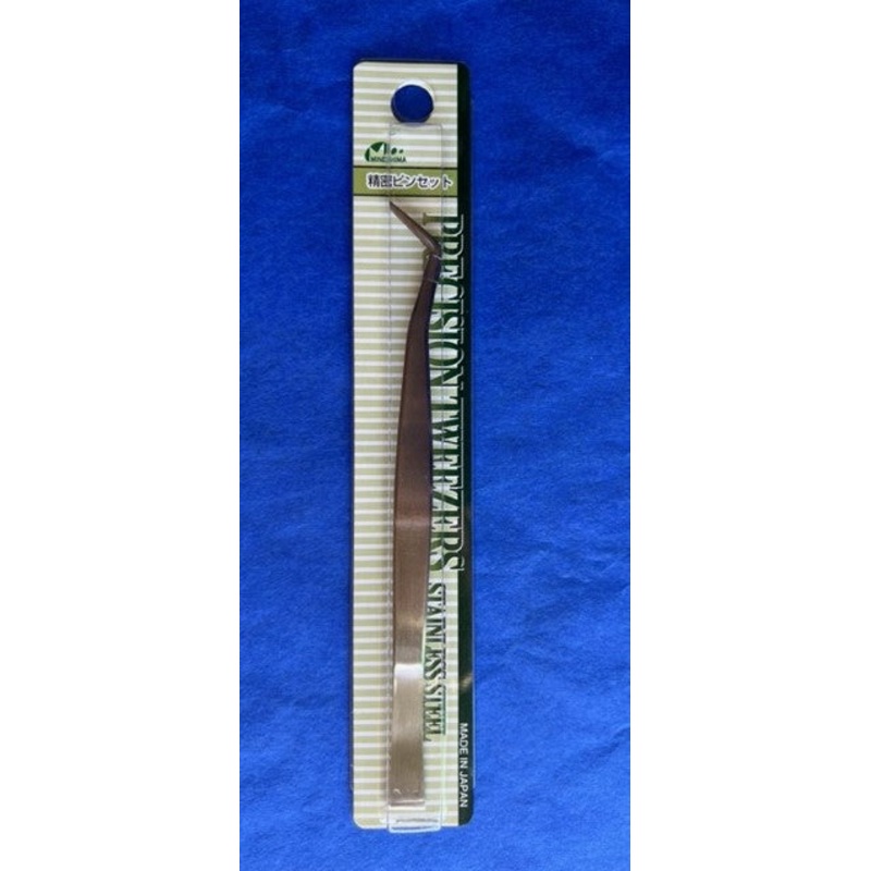 Mineshima F-110B Long Angled Tweezers - 155mm