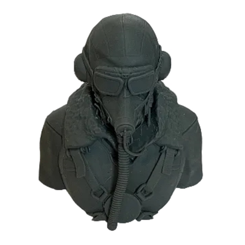3D Printed WWII 1/6 Scale Plot - Head and Shoulders - Goggles Down