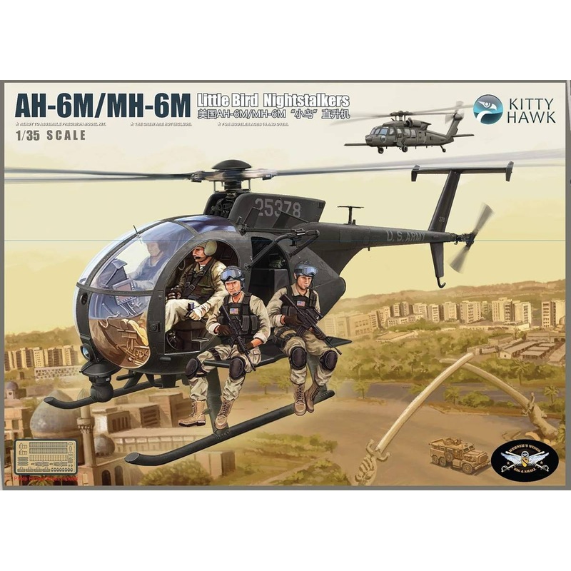 Kitty Hawk 1/35 AH-6M/MH-6M Nighttalker with Figures Model Kit