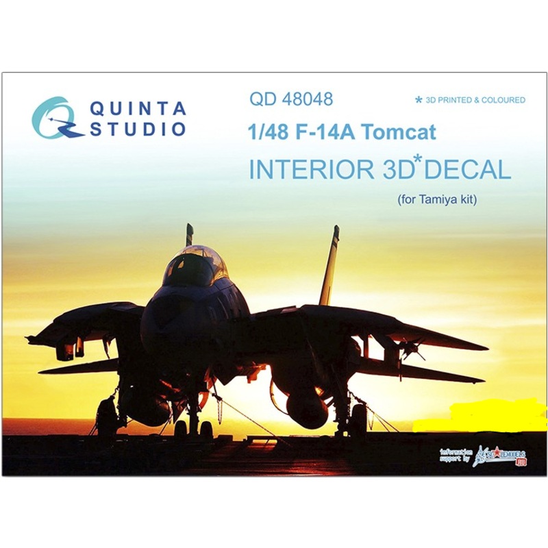 Quinta Studio 48048 1/48 F-14A 3D-Printed & Colored Interior on Decal Paper (for Tamiya kit)
