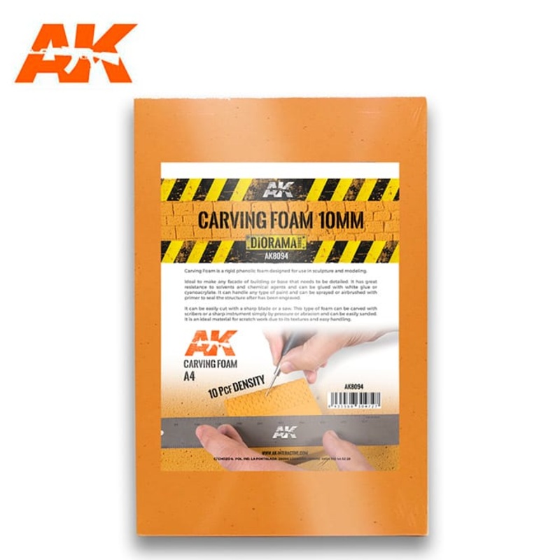 AK Interactive 8094 Carving Foam A4 -10mm