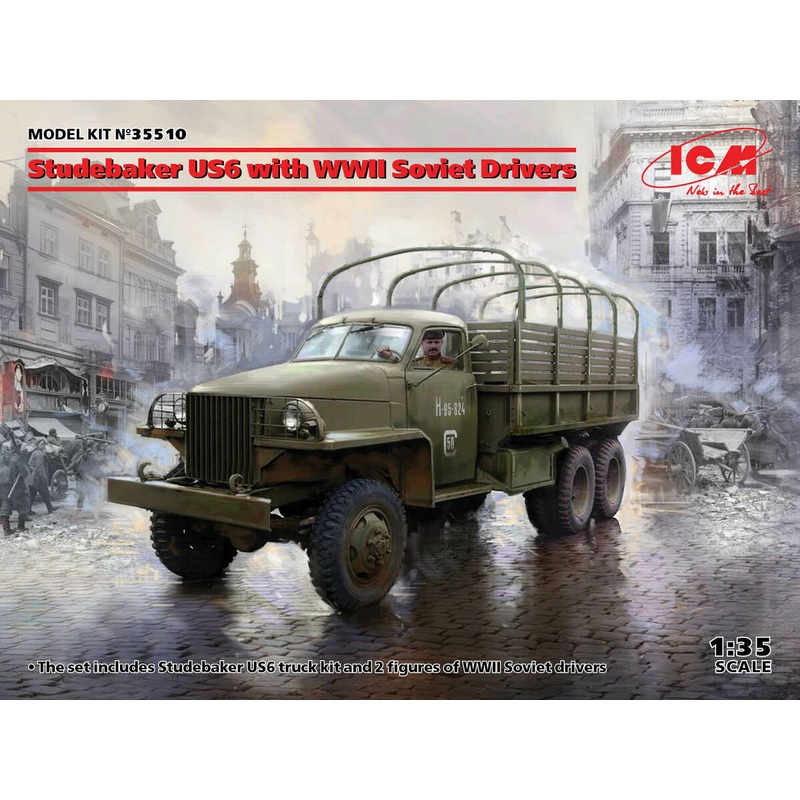 ICM 35510 1/35 Studebaker US6 with WWII Soviet Drivers