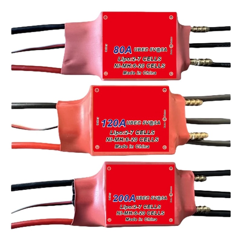 ESC 80A 120A 200A 3-7S Bidirectional Water-Cooled brushless ESC Two-Way ESC for RC Ship Underwater Propeller Boat 80A