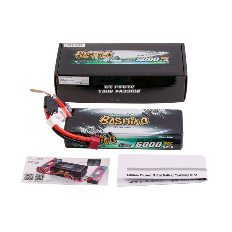 GENSACE Li-Po G-Tech Car Hard Case 2S 7.4V 5000mAh 60C with T-Type