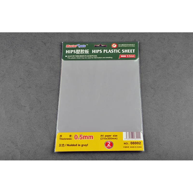 Master Tools 08002 0.5mm HIPS Plastic Sheet A4 SIZE (210mm*300mm) - 2pcs.