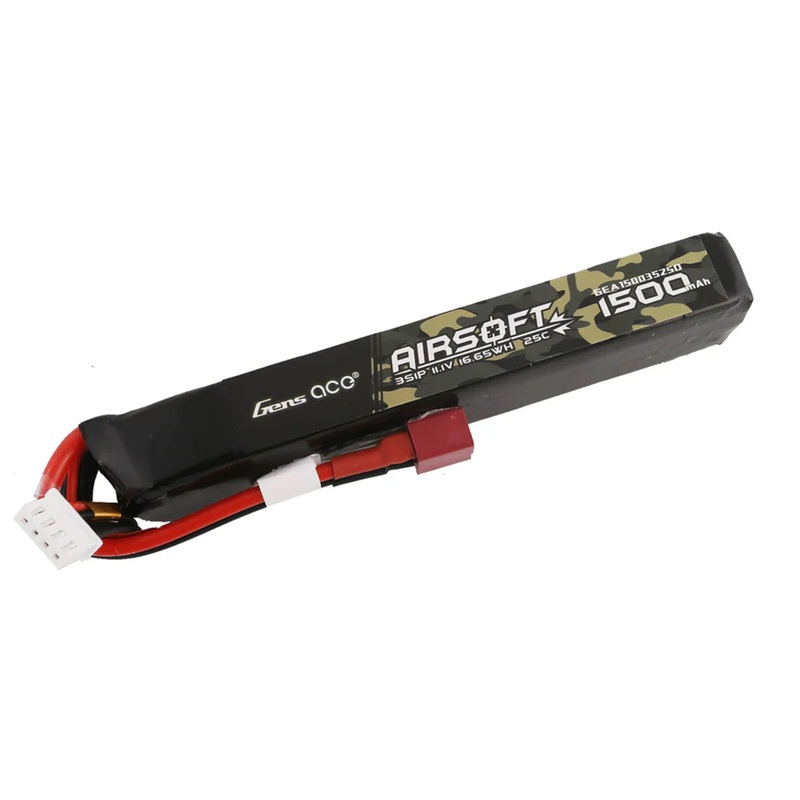 GENSACE Airsoft 3S 1500mAh 25C with Deans (fit Most AEG)
