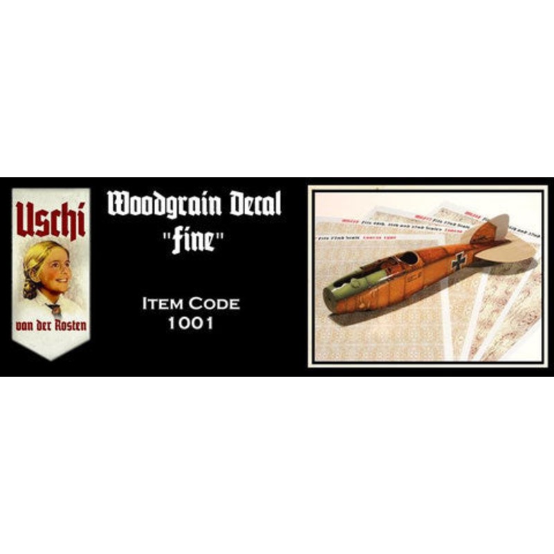Uschi Van Der Rosten UV1001 Woodgrain Decal "Fine" fits 72nd scale