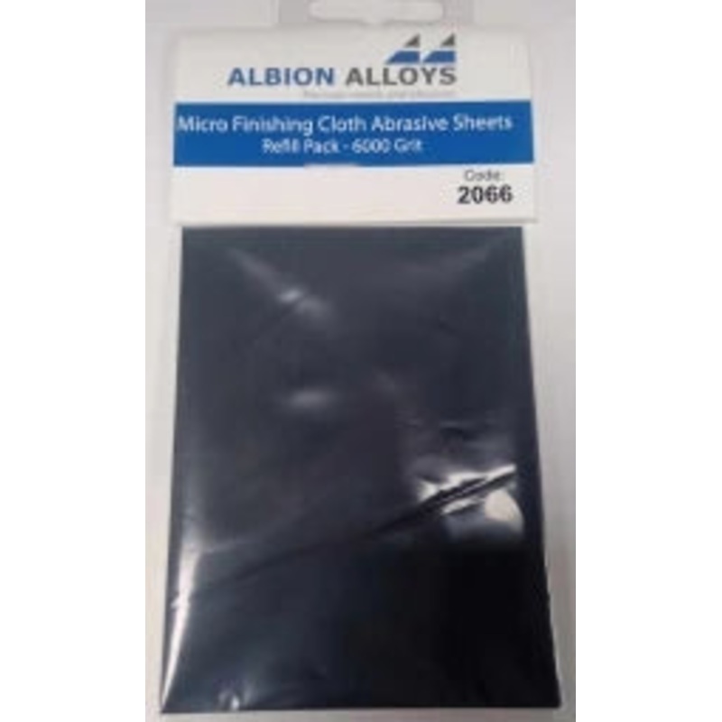 Albion Alloy Micro Finishing Cloth - Abrasive Sheets - 6000 Grit (Pack of 2) 2066