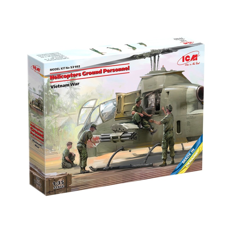 ICM 53102 1/35 Helicopters Ground Personnel Vietnam