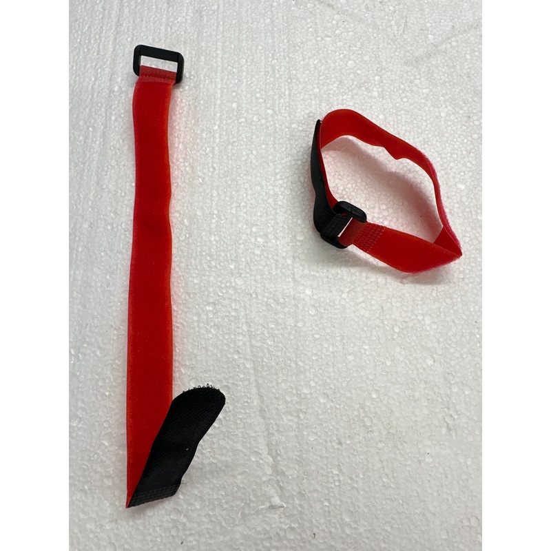 Two Velcro 300mm long 20 mm wide Battery Straps Red