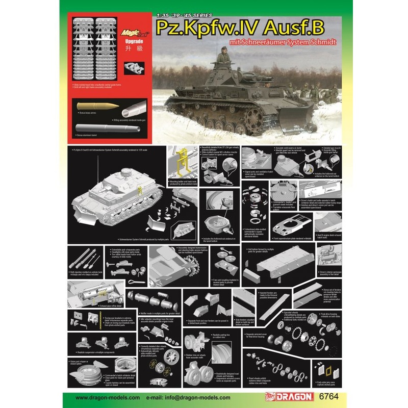 Dragon 6764 1/35 Pz.Kpfw.IV Ausf.B mit Schneeraumer System Schmidt