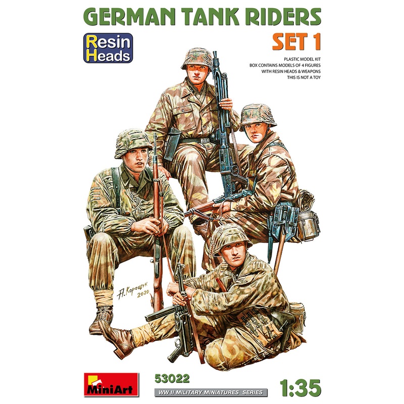 MiniArt 53022 1/35 German Tank Riders Set 1 - RESIN HEADS